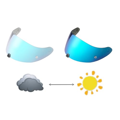 R1 Air Helmet Visor Replacement,Tinted Motorcycle Helmet Face shield Windshield lens for R1,R1 Air,R1 EVO,T520,ST1400,391 (Photochromic Revo Blue) - color: Photochromic Revo Blue
