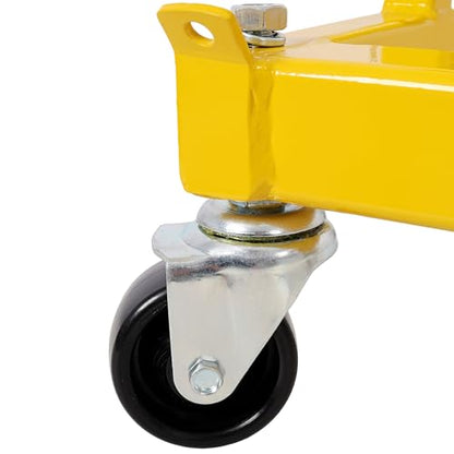 Motorcycle Engine Cradle Dolly 1500lbs, Engine Stand with 4×360° Swivel Wheels Heavy Duty Racks for Motorcycle Maintenance, Engine Stand (Yellow) - color: Yellow
