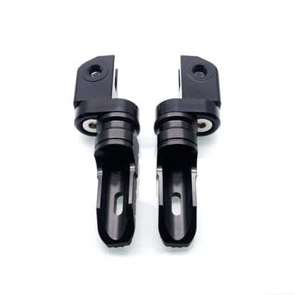 MZS Motorcycle Foot Pegs Front 360° Roating Rider Footpegs Black CNC Compatible with Daytona 675/R, Street Triple R/RS/RX/S, Speed Triple/R/RS/S, Speed Triple 1200 RR/RS, Speed Twin, Trident 660 - size: Daytona 675/R, Street Triple/Triple, Trident 660