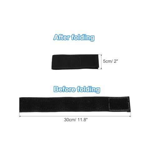 PATIKIL Boot Straps, 2 Pack Elastic Polyester Trousers Blouses Ankle Straps Pants Leg Bands with Hook and Loop for Hiking, Fishing, Hunting, 12", Black - color: Black, size: 12"
