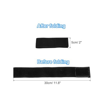 PATIKIL Boot Straps, 2 Pack Elastic Polyester Trousers Blouses Ankle Straps Pants Leg Bands with Hook and Loop for Hiking, Fishing, Hunting, 12", Black - color: Black, size: 12"