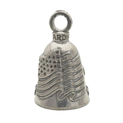 Guardian Bell Old Glory Bell Good Luck Bell w/Keyring & Black Velvet Gift Bag | Motorcycle Bell | Lead-Free Pewter | Good Luck Gift to Friends & Family | Bike Bell | Made in USA - color: Old Glory