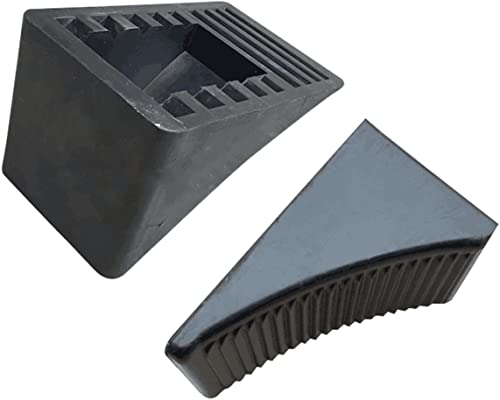 Fasmov 4 Pack Solid Rubber Heavy Duty Wheel Chock, Premium Chock for Car, Travel Trailers, RV, Truck, and ATV - size: 4 Pack