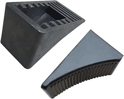 Fasmov 4 Pack Solid Rubber Heavy Duty Wheel Chock, Premium Chock for Car, Travel Trailers, RV, Truck, and ATV - size: 4 Pack