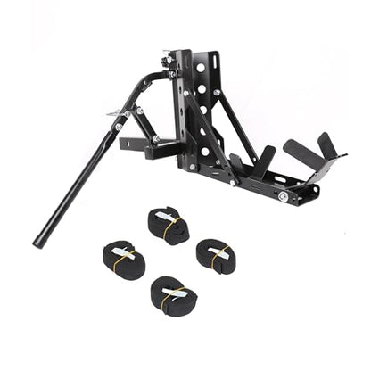 ECOTRIC 800LBS Motorcycle Trailer Hitch Scooter Hauler Mount Rack 2" Motorcycle Tow Carrier Receiver Heavy Duty Steel