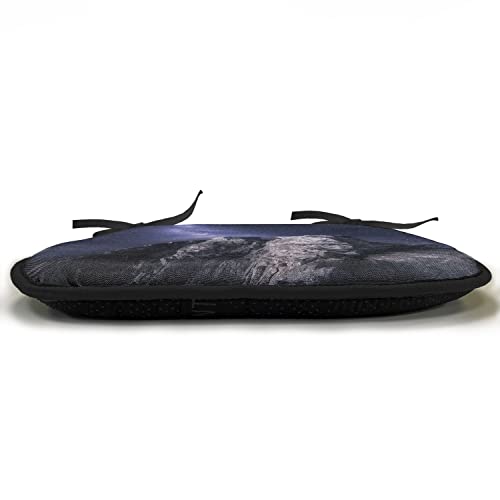 Lunarable Space Chair Cushion Pad, Rock Surface with Stars and Milky Way Star in The Night Sky Scene Picture Print, Seat Padding for Kitchen & Patio with Anti-Slip Backing, 16"x16", Grey Purple - color: Grey Purple, size: Pack of 1