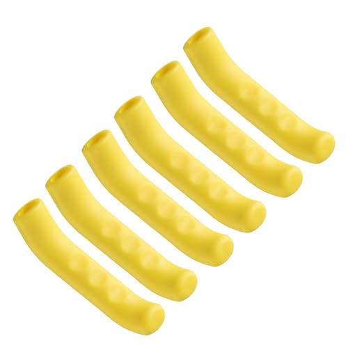 HARFINGTON 3 Pairs Bike Brake Lever Cover Silicone Brake Lever Grip Protector Anti-Slip Brake Handle Protection Covers Sleeve for Mountain Road Bike Cycling, Yellow - color: Yellow