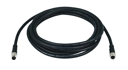 M8 6-Pin Male to Female Connector Cable, A-Coded Straight Circular Industrial Molded Cable, IP67 Waterproof Unshielded PVC Wire, 30V 3A AC/DC, AWG24 - size: 3m, style: 6pin