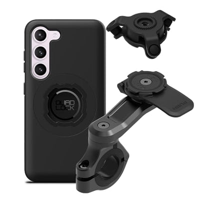 Quad Lock Motorcycle Handlebar Mount PRO Kit with Vibration Dampener and MAG Phone Case for Samsung Galaxy S23 - size: Galaxy S23