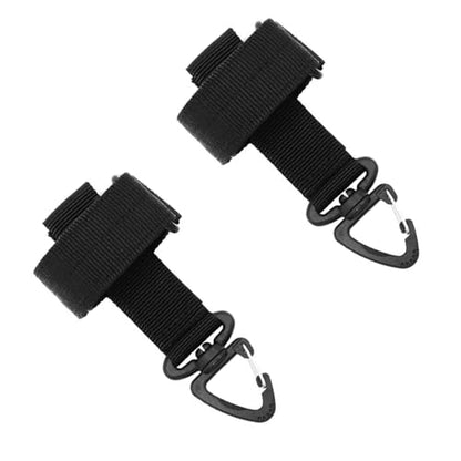 SagaSave Pack of 2 Tactical Gear Glove Holder Strap Heavy Duty Belt Keeper Clip Key Holder with 360° Rotating Buckle for Mountaineering, Hiking, Gardening, Work - color: Black
