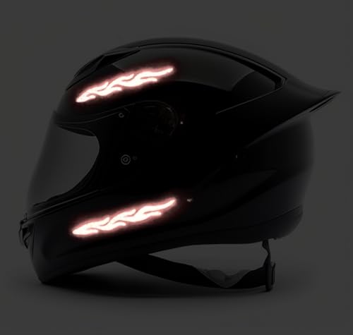 customTAYLOR33 High-Intensity Grade Premium Reflective Tribal Flame Helmet Decals, Motorcycle Safety Sticker Decals (Special Edition Light Pink) - color: Special Edition Light Pink