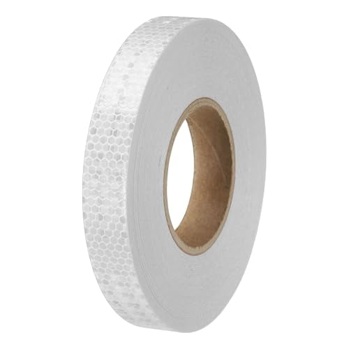 PATIKIL Reflective Tape, 1 Inch x 164 ft Waterproof Self Adhesive High Visibility Caution Warning Safety Tape Outdoor Reflector for Trucks Trailers Cars, White - color: White, size: 1 IN x 164 FT