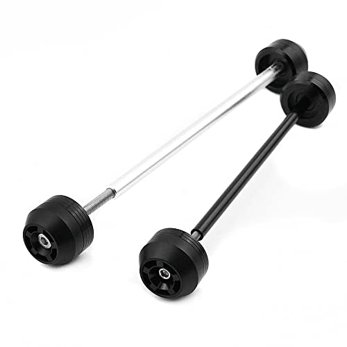 Motorcycle Aluminum Front Rear Axle Fork Wheel Protector Crash Sliders For GSX-R 600/750 2004-2005 (Black,Front&Rear) - color: Black, size: Front&Rear