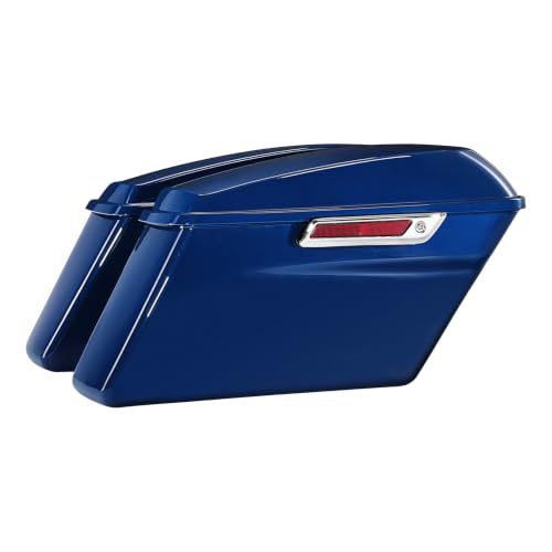 HR3 Bright Billiard Blue Hard Saddlebags Compatible with 2023 Road King Special FLHRXS Fit for 2014-2023 Harley Touring Road King Road Glide Street Glide Electra Glide - color: Bright Billiard Blue