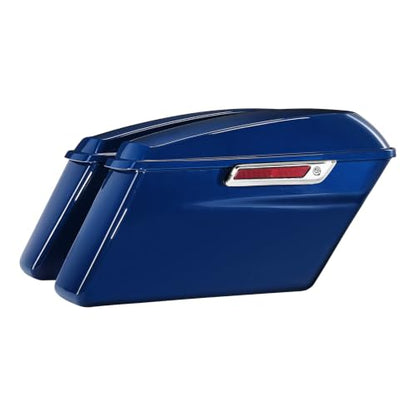 HR3 Bright Billiard Blue Hard Saddlebags Compatible with 2023 Road King Special FLHRXS Fit for 2014-2023 Harley Touring Road King Road Glide Street Glide Electra Glide - color: Bright Billiard Blue