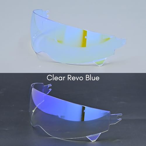 Compatible with EXO Covert Visor Replacement Motorcycle Helmet Visor Sun Protection Anti-Scratch, Universal(Clear Revo Blue) - color: Clear Revo Blue