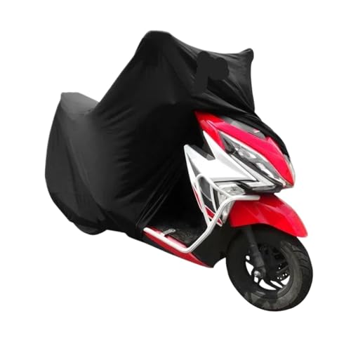 Universal M-4XL Motorcycle Covers UV Indoor Outdoor Protector Cover Motor Bike Scooter Dustproof Elastic Fabric Black/Red(Black,4XL for 231-260cm) - color: Black, size: 4XL for 231-260cm