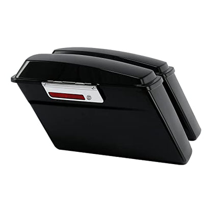 XMT-MOTO Hard Saddlebags Saddle bags for Harley 1994-2013 Touring models road glide, road king, ultra, street glide, electra glide and 1984-2017 Softail models,BLACK - color: BLACK/Chrome Latches, size: Standard