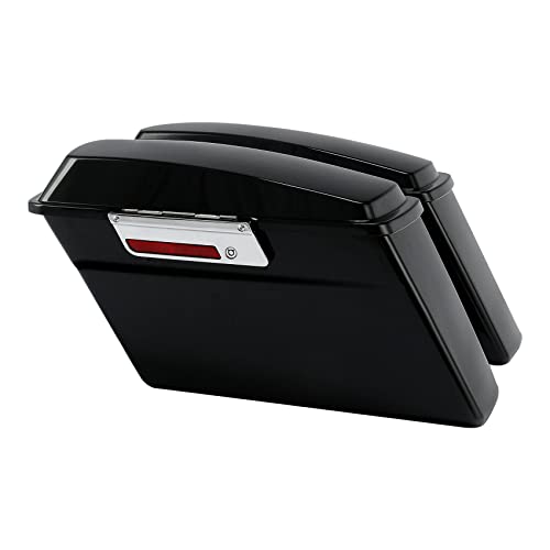XMT-MOTO Hard Saddlebags Saddle bags for Harley 1994-2013 Touring models road glide, road king, ultra, street glide, electra glide and 1984-2017 Softail models,BLACK - color: BLACK/Chrome Latches, size: Standard
