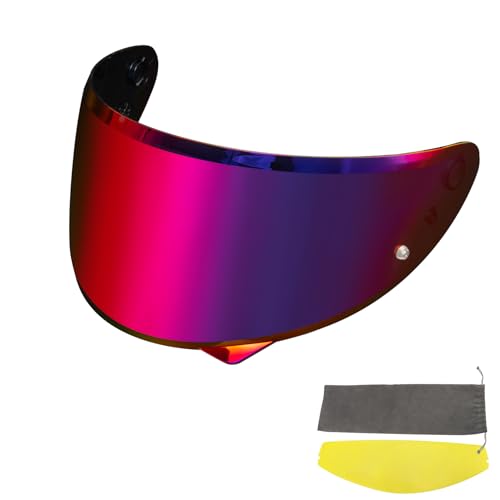 PSLER C10 Visor - C10 Tinted Visor HJ-34P Visor Helmet Face Shield for C10 HJ-34P,Blue Purple Red Visor - color: Blue Purple Red Film
