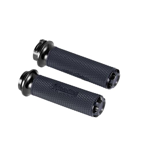 Advanblack AXION Performance Grips, Cable Throttle Hand Grips Compatible with Harley Touring Road Glide Street Glide, Softail - color: Black