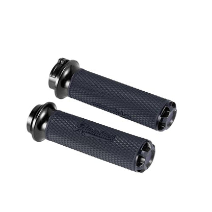 Advanblack AXION Performance Grips, Cable Throttle Hand Grips Compatible with Harley Touring Road Glide Street Glide, Softail - color: Black