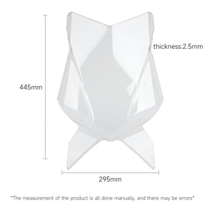 For Duke 790 Duke 890 Windshield Windscreen Wind Screen Wind Deflector Guard for 790 DUKE 2018-2024/Duke890 2020 2021 2022 2023 Motorcycle Windshields (Transparent)