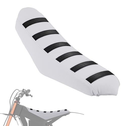 Electric Dirt Bike Seat Cover for Tutti Soleil 01,Black Stripe Non-Slip Motorcycle Cushion Cover for Tuttio Soleil01-White - color: White