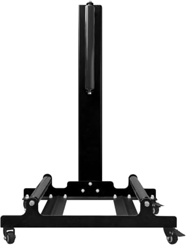 Rolling Wheel Detailing Stand – Heavy-Duty Tire Cleaning and Polishing Roller with 3-Way Rotating Rollers for Ceramic Coating, Tire Shine, Car Wheel Wash – Garage Accessory for Auto Detailers - color: Black