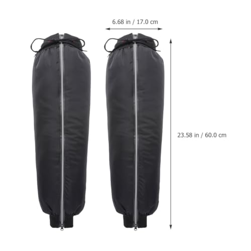 1 Pair Windproof Hiking Leg Gaiters with Anti-Slip Straps, Black Pu and Lint Material Calf Covers for Outdoor Hiking and Cold Weather Motorcycle Gear Protection