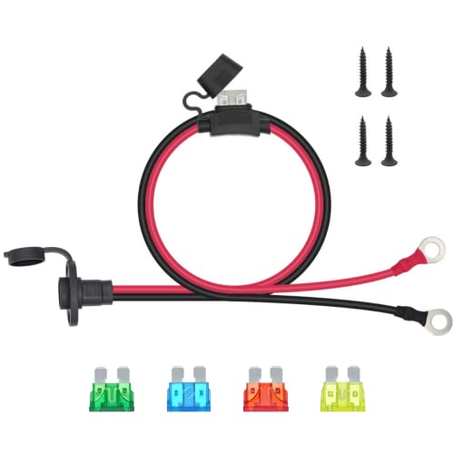 10AWG 3.3FT Pure Copper SAE Power Socket Sidewall Port to Ring Terminals SAE Connector 10AWG Battery Connector Mount Universal Flush Mount Adapter for Solar Panel Generator Battery Charger - color: 3.3Feet Sidewall Port to Ring Terminal