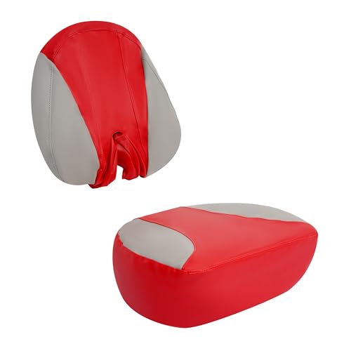 ECOTRIC Boat PVC Seat Cover Set Compatible with 2007-2011 Sea Doo Speedster 150 4 seat Model Outdoor Red & Gray Durable - color: Red and Gray