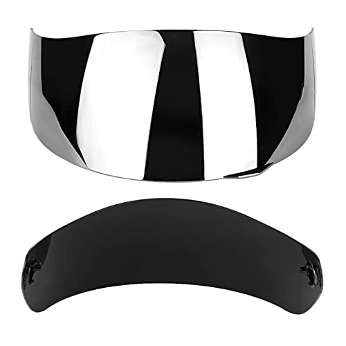 Motorcycle Helmet Visor Lens Windshield, Durable High Flexibility Anti Fog Motorcycle Helmet Lens, Full Face Windshield Protective Cover Replacement for K1 K3 SV K5 K5‑S(Silver Plated)