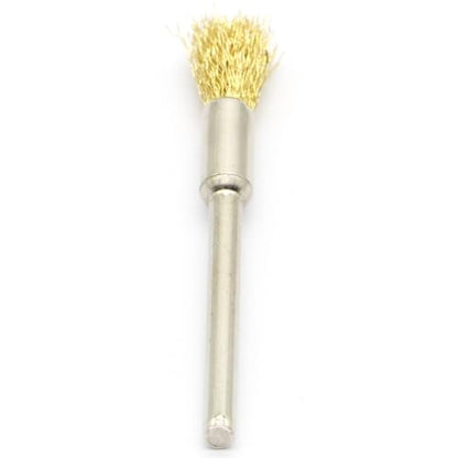 20PCS Brass Wire Brushes - Metal Rust Removal, Cleaning, and Polishing - 5mm Diameter, 1/8″ (3mm) Shaft - Removes Burrs, Dust, and Oxide Layer - Handles Rough Surfaces - Rotary Tool Accessories - style: Brass Wire Brush 3*5mm 20PCS