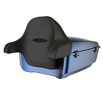 US Stock Advanblack King Tour Trunk Pack, Black Mount Bracket & Top Luggage Rack Fit for 2009-Later Harley Touring, Road Glide, Street Glide Special, Road King, Electra Glide (Big Blue Pearl) - color: Big Blue Pearl