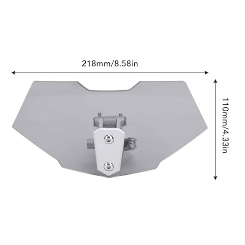 Motorcycle Windscreeb Extension, Wind Deflector Windscreen Extension for Motorbike, Windscreeb Acrylic Heightened Adjustable Clip On (Smoky Gray) - size: Smoky Gray