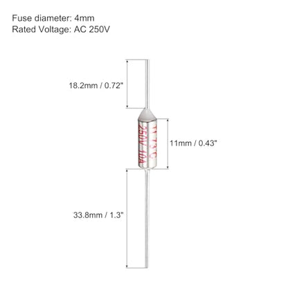 MECCANIXITY 10 Pcs Metal Temperature Thermal Fuse SF73 73C 163.4F 10A 250V Cutoff Thermal Fuse with 20 Pcs BN1.25 Bare Terminal Butt Connector - style: SF73