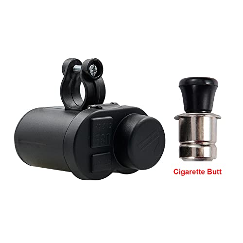 Motorcycle Cigarette Lighter with Switch Cigarette Butt Dual USB2.5A Waterproof Motorcycle Multi-function Charger