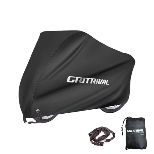 Bike Covers Outdoor Storage Waterproof. It Comes in 3 Colors and 2 Sizes. The Bike Cover is Equipped With a Bike Chain Lock - color: for Stationary-Black-210D, size: XL