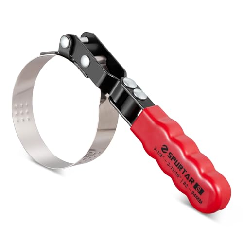 Spurtar Small Oil Filter Wrench, Swivel Oil Filter Removal Tool, Fits Filters 3-1/4" to 3-11/16" (83-94mm) for 4S Shop Auto Repair Mechanic DIY Generator Small Engine - size: Small: 3-1/4" - 3-11/16"