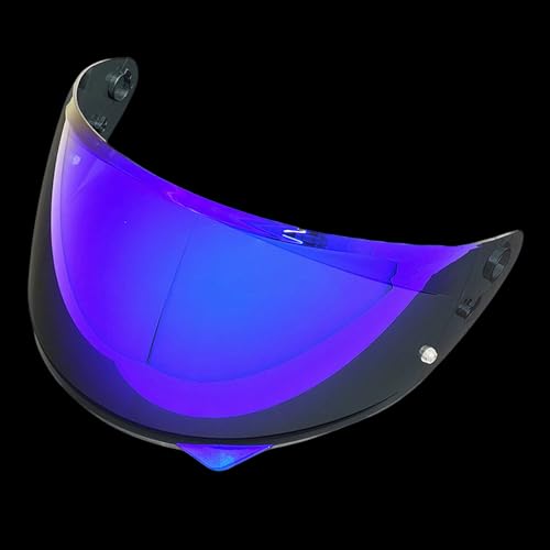 HJ-34P C10 Motorcycle Helmet Visor Replacement for HJ-34P C10 UV Protection Motorcycle Helmet Shield (Revo Blue) - color: Revo Blue