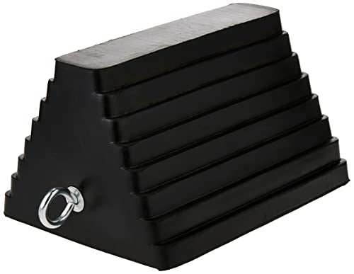 MaxxHaul 70073 Solid Rubber Heavy Duty Wheel Chock with Eyebolt, 1 Count (Pack of 1)