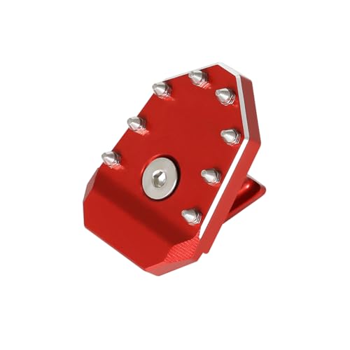 KLR650 Motorcycle CNC 3D Brake Pedal Red Rear Foot Extension Pedals Motorcycle Rear Pedals Footbrake Lever Pedal Enlarge Extension Pad Aluminum Alloy Compatible With KLR650 2008-2025 - color: Red