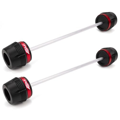 1Pair Compatible with YZF R7 2025 2024 2023 YZFR7 2022 2021 YZF-R7 Motorcycle Front Rear Fork Wheel Frame Slider Crash Protector Axle Slider Crash Pads (Red) - color: Red