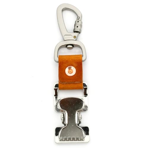 Leather Glove Clips with Metal Hooks - Work Glove Holders for Duty Belts, Electricians And Filming Work Construction - color: Brown
