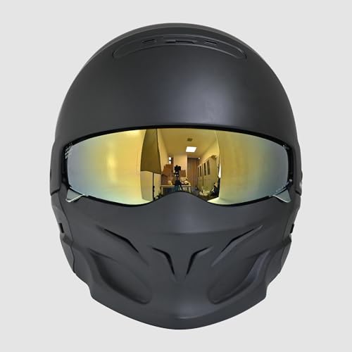 Compatible with EXO Covert Visor Replacement Motorcycle Helmet Visor Sun Protection Anti-Scratch, Universal(Gold) - color: Gold