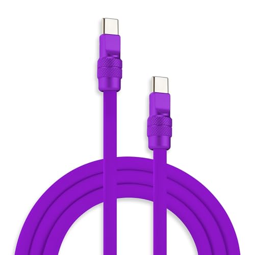 chubbycable Chubby 2.0 USB C 240W Fast Charging Cable Silicone Soft Durable USB C Cable Extra Thick Charger Cord Compatible with iPhone 17-15 Series iPad, Purple+Purple, Type-C to Type-C, 3.3FT - color: Purple+Purple, size: 3.3ft (1m), style: Type C-Type