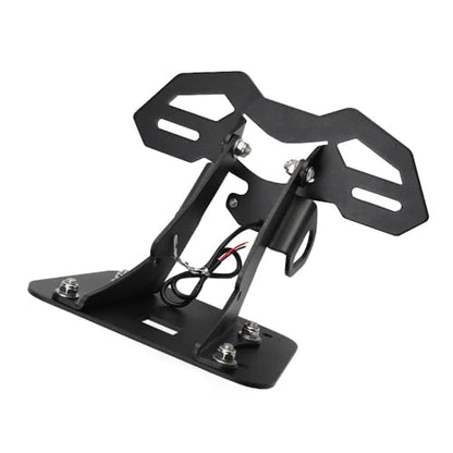 Motorcycle License Plate Holder Bracket, for Yamaha YZF-R25 2014-2025 / YZF-R3 MT-25 MT-03 2015-2025, Fender Eliminator with LED License Plate Lights and Turn Signal Mounting Holes (Black)