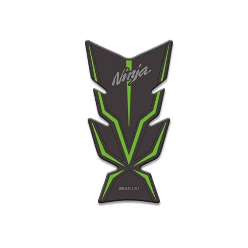 NIGHT CAT Compatible ZX-4R ZX4R/RR 2023 Motorcycle Fuel Tank Pad Kit Side Fuel Knee Guard Sticker Fuel Tank Protector(Black green-Fishbone Sticker) - color: Black Green-fishbone Sticker