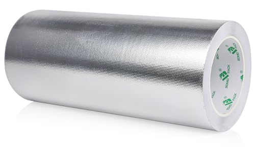 BOMEI PACK Adhesive Aluminum Foil Heat Shield Tape 10inch x 66ft Barrier, Fiberglass Thermal Insulation Reflective Material High Temp Protectionn,1 Pack - size: 10inch x 66ft